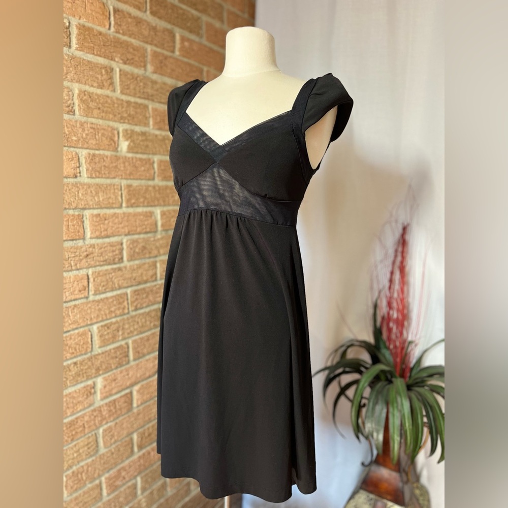 GUESS by Marciano Black Mesh Cutout Dress Open Back Bodycon Mini Medium - Picture 5 of 12